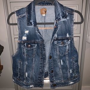 American Eagle denim vest LARGE